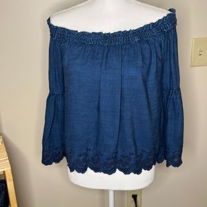 3/$25 American Eagle Jean Off Shoulder Top Size M